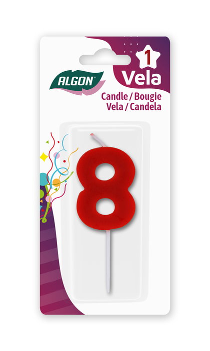 Algon Vela Roja N.8 8,3 cm (36 Unidades)