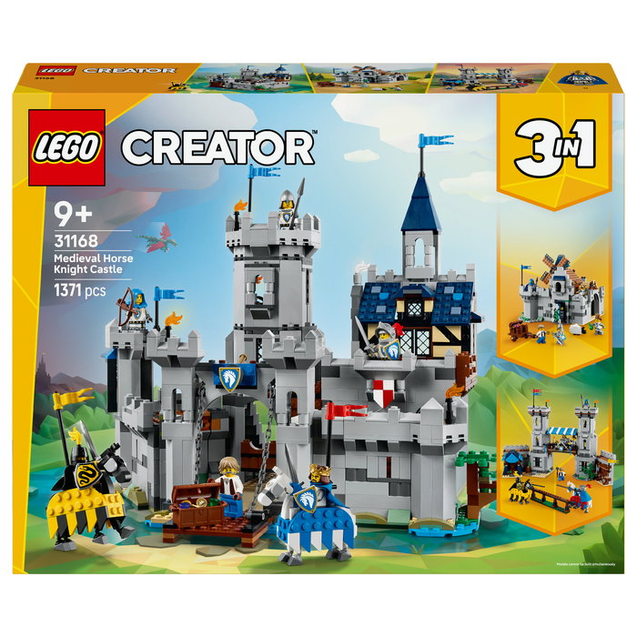 LEGO Creator 3-en-1 Castillo Medieval 31168, Juego de Construcción 1371 Piezas para Niños de 9+ Años LEGO Creator 3-en-1 Castillo Medieval 31168, Juego de Construcción 1371 Piezas para Niños de 9+ Años