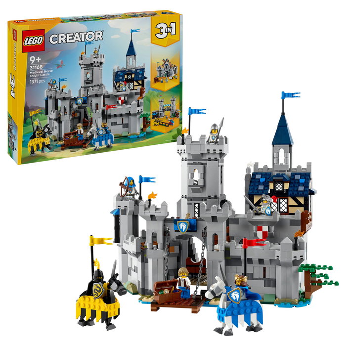 LEGO Creator 3-en-1 Castillo Medieval 31168, Juego de Construcción 1371 Piezas para Niños de 9+ Años LEGO Creator 3-en-1 Castillo Medieval 31168, Juego de Construcción 1371 Piezas para Niños de 9+ Años