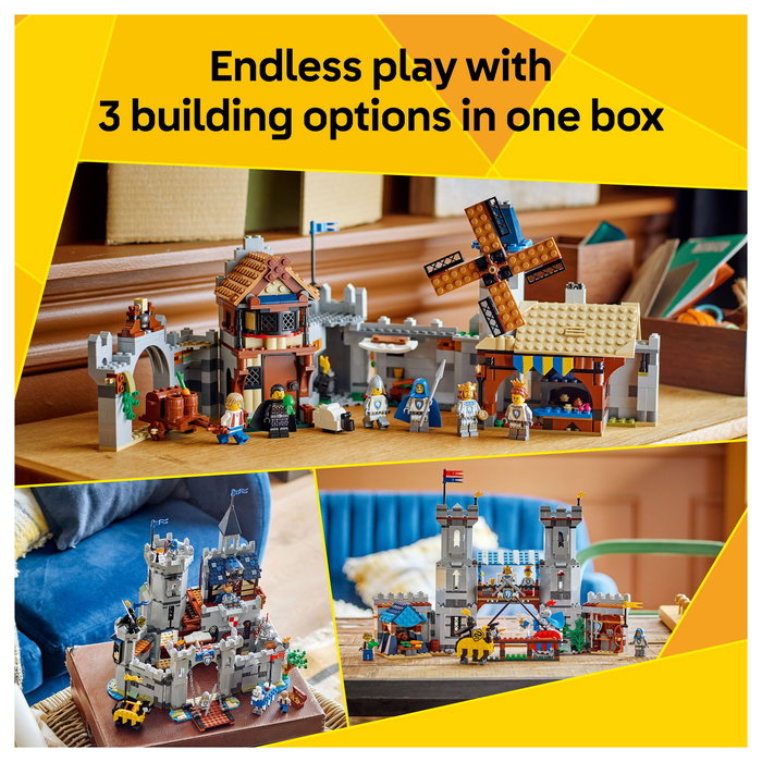 LEGO Creator 3-en-1 Castillo Medieval 31168, Juego de Construcción 1371 Piezas para Niños de 9+ Años LEGO Creator 3-en-1 Castillo Medieval 31168, Juego de Construcción 1371 Piezas para Niños de 9+ Años