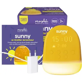 Morphée MOR3770040227022 Despertador Infantil Sunny con Luz Nocturna y 365 Descubrimientos de Audio, Amarillo