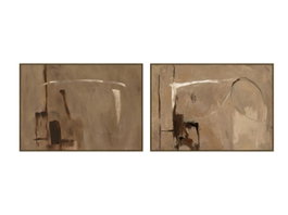 DKD Home Decor Cuadro Lienzo Moderno Pintado a Mano Marrón 140x100x4 cm