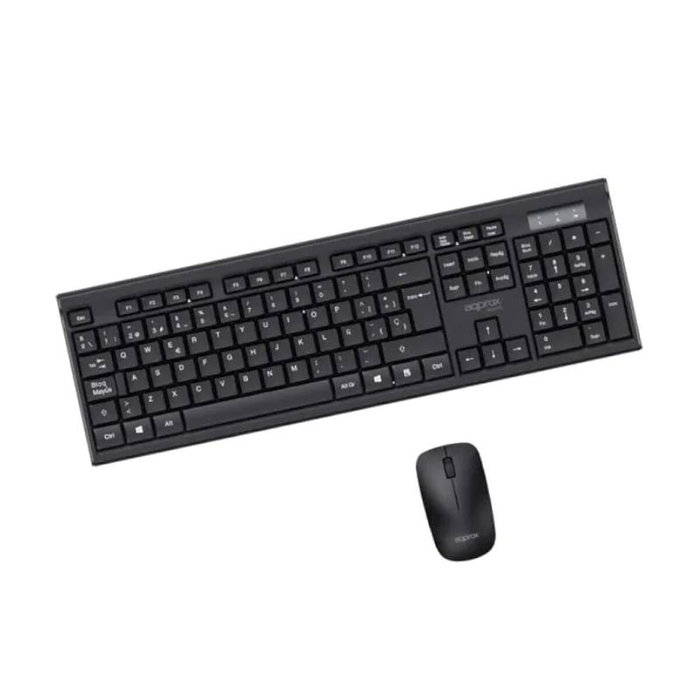 Approx Appmx410 Teclado y mouse inalámbrico 2.4GHz Multimedia 1000 DPI Negro