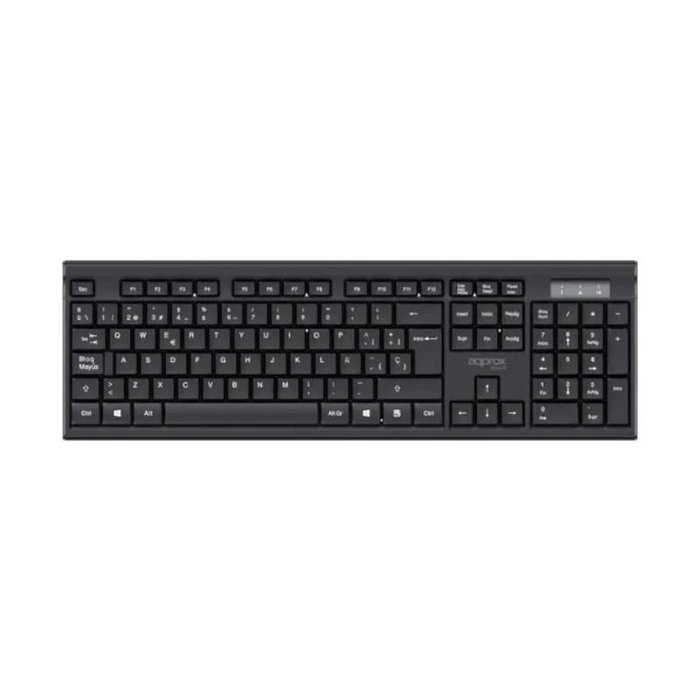 Approx Appmx410 Teclado y mouse inalámbrico 2.4GHz Multimedia 1000 DPI Negro