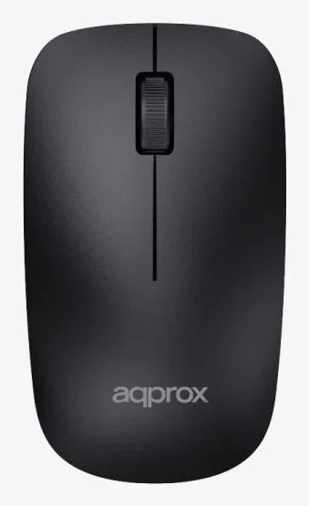 Approx APPMX410 Kit Teclado y Ratón Inalámbrico 2.4 GHz, Teclado Español QWERTY de 105 Teclas Completo y Ratón Óptico 1000 DPI, Compatible con Windows/Mac/Linux, Color Negro