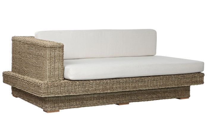 DKD Home Decor Indo 1c25 Sofá Natural 192 x 105 x 63 cm Set 3 Piezas Fibra Teca