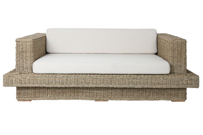 DKD Home Decor Indo 1c25 Sofá Natural 192 x 105 x 63 cm Set 3 Piezas Fibra Teca