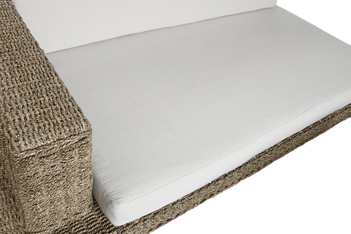 DKD Home Decor Indo 1c25 Sofá Natural 192 x 105 x 63 cm Set 3 Piezas Fibra Teca