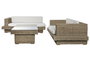 DKD Home Decor Indo 1c25 Sofá Natural 192 x 105 x 63 cm Set 3 Piezas Fibra Teca