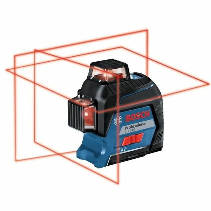 Bosch Professional GLL 3-80 Nivel láser de líneas cruzadas con líneas rojas (versión de batería)