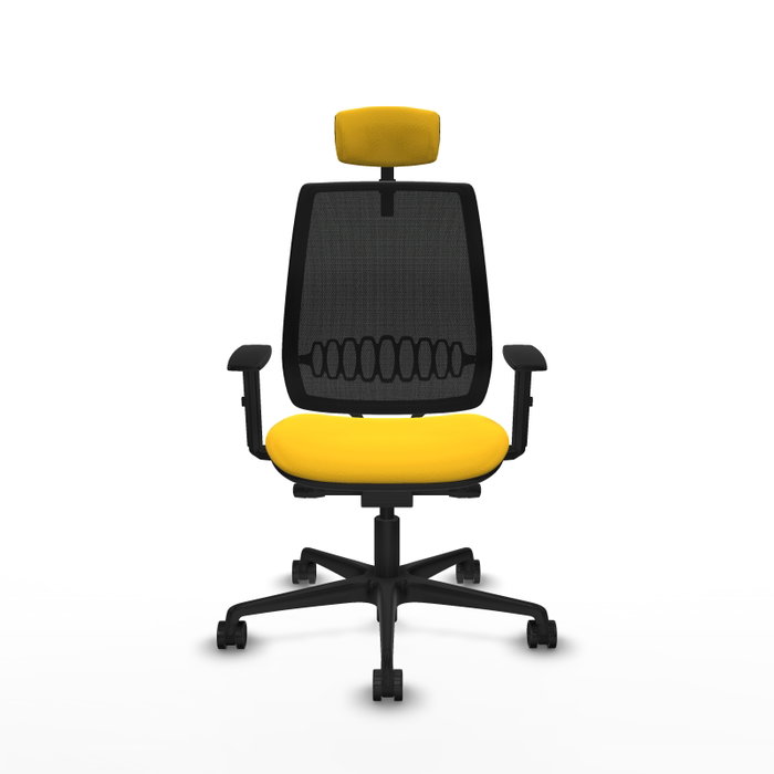 PIQUERAS Y CRESPO Alares Silla de Oficina con Mecanismo Traslack Malla Negra y Asiento Amarillo PIQUERAS Y CRESPO Alares Silla de Oficina con Mecanismo Traslack Malla Negra y Asiento Amarillo