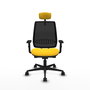 PIQUERAS Y CRESPO Alares Silla de Oficina con Mecanismo Traslack Malla Negra y Asiento Amarillo