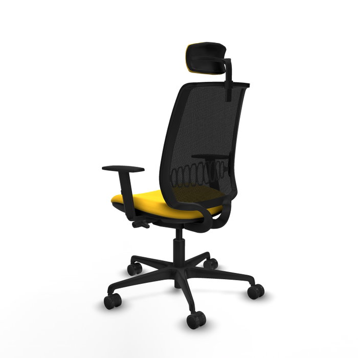 PIQUERAS Y CRESPO Alares Silla de Oficina con Mecanismo Traslack Malla Negra y Asiento Amarillo PIQUERAS Y CRESPO Alares Silla de Oficina con Mecanismo Traslack Malla Negra y Asiento Amarillo