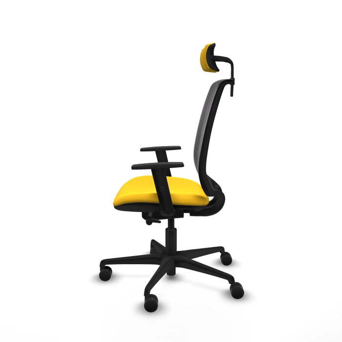 PIQUERAS Y CRESPO Alares Silla de Oficina con Mecanismo Traslack Malla Negra y Asiento Amarillo PIQUERAS Y CRESPO Alares Silla de Oficina con Mecanismo Traslack Malla Negra y Asiento Amarillo