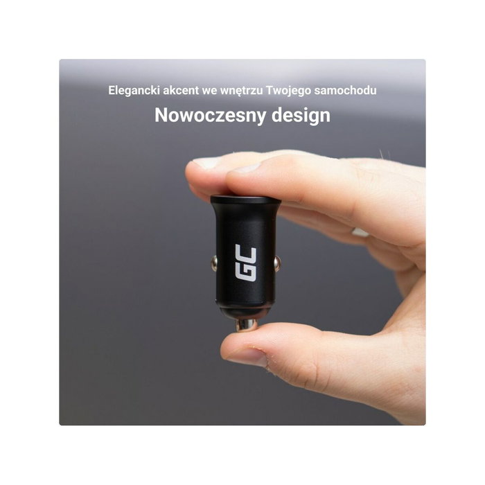 Green Cell GC PowerRide Nano38 Cargador para Coche 38W USB-C y USB-A Negro
