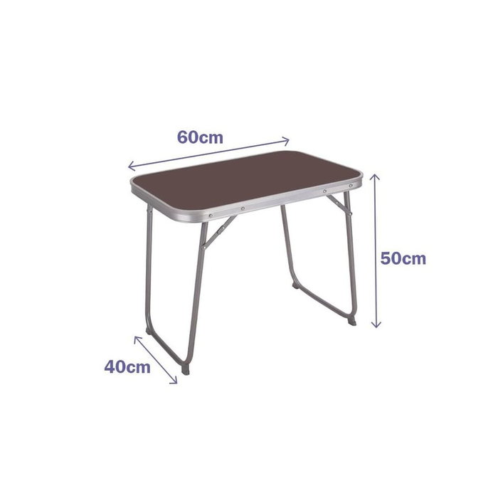 Marbueno Mesa Plegable Marrón de Acero para Camping y Playa