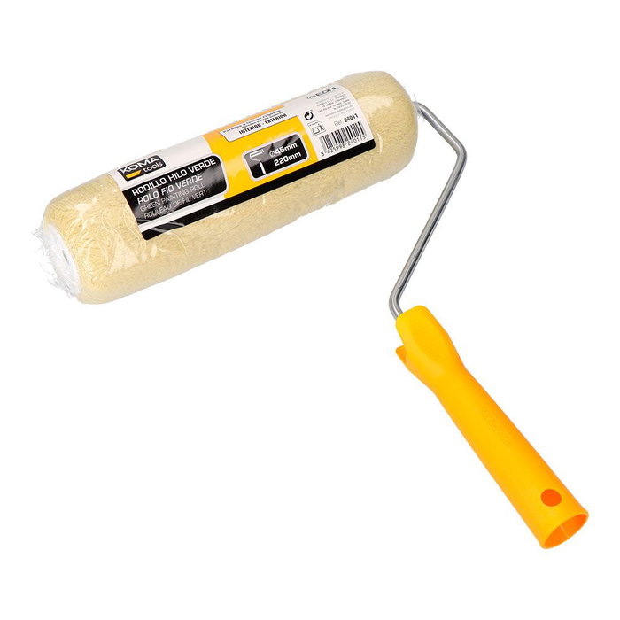 Koma Tools Rodillo Hilo Verde para Paredes y Techos Rugosos Ø45 x 220 mm