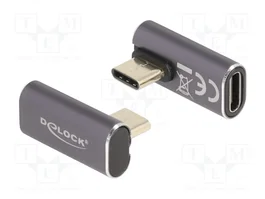 DeLOCK Adaptador USB-C 40 Gbps PD 3.0 100 W 8K 60 Hz Angular Antracita