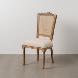 Ixia Silla de Salón Madera y Ratán Natural-Blanco