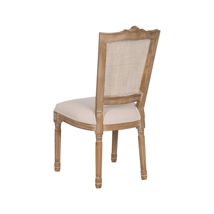 Ixia Silla de Salón Madera y Ratán Natural-Blanco