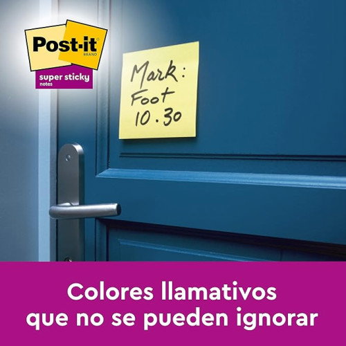 Post-It R330-SSCY-VP20 Blocs Adhesivos Super Sticky 76x76mm Amarillo 18+6 Bloques 90 Hojas