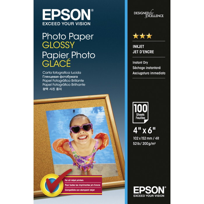 Epson Photo Paper Glossy 10x15cm 100 hojas Blanco