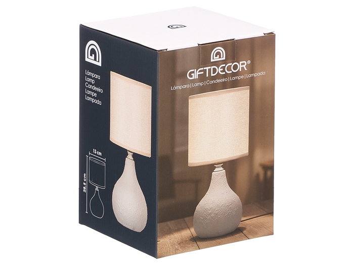 GIFTDECOR Lámpara Sobremesa Abombado Gris 13 x 20 x 13 cm (Set de 12)