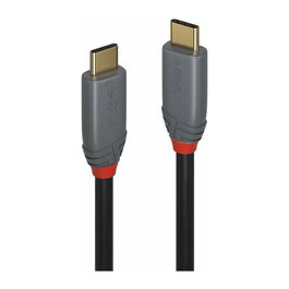 LINDY 36903 Cable USB 3.2 Gen 2 Tipo C/C Macho/Macho 2m PD 100W 5A Anthra Line Negro 20 Gbps