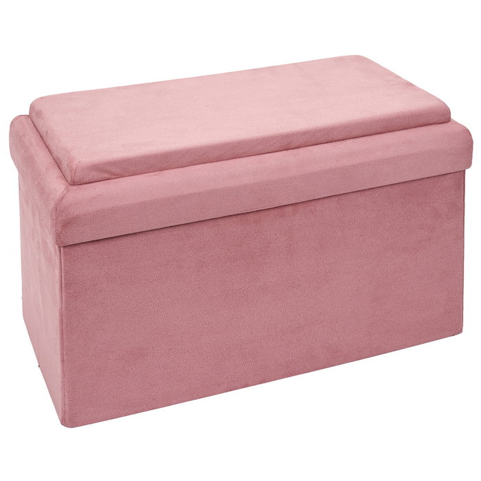 Home Deco Kids Banco-Puf Plegable Lego Rosa, Compatible con Piezas Lego, Madera MDF, 52x27x30 cm
