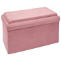 Home Deco Kids Banco-Puf Plegable Lego Rosa, Compatible con Piezas Lego, Madera MDF, 52x27x30 cm