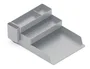 Q-connect Bandeja Sobremesa Organizador de Escritorio con 4 Departamentos, Plástico, Gris. Dimensiones: 53x330x250 mm
