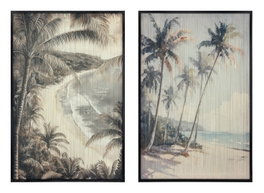 DKD Home Decor Cuadro Algodón PS Palmeras Playa 80x3x120 Surtido de 2