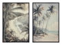 DKD Home Decor Cuadro Algodón PS Palmeras Playa 80x3x120 Surtido de 2