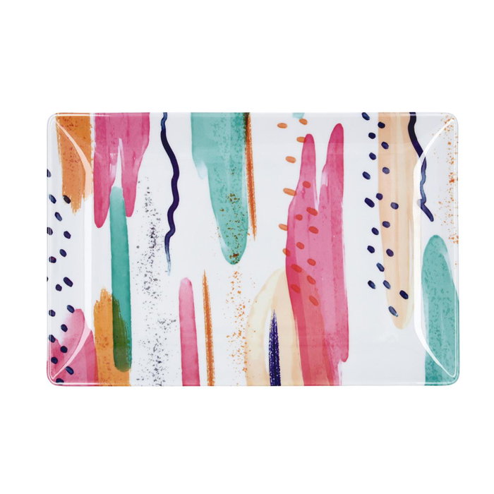 Bandeja Rectangular Melamina Acuarela Quid 30x20x2 cm (12 Unidades) Bandeja Rectangular Melamina Acuarela Quid 30x20x2 cm (12 Unidades)