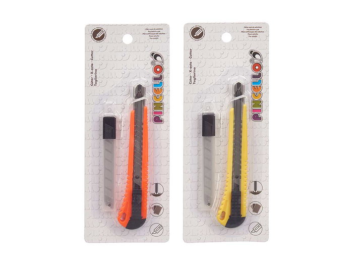 Pincello Cúter Pequeño Normal con 5 Recambios Surtidos, 7.5 x 20.5 x 2 cm (Set de 24)