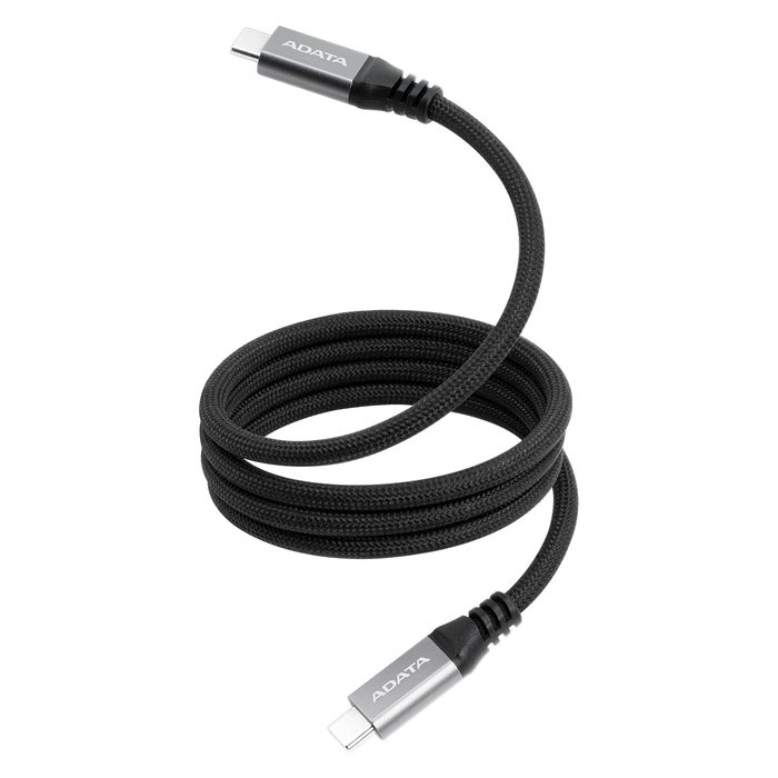 ADATA CACCU3-100W-100AN-BK Cable USB Tipo-C de Carga Magnética Nylon Trenzado 100W USB PD 3.0 10 Gbps Negro 1 m