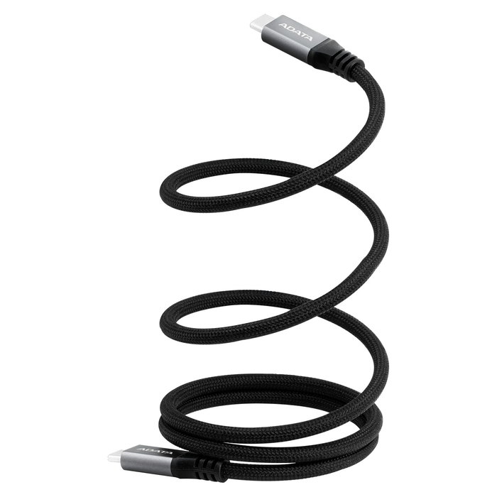 ADATA CACCU3-100W-100AN-BK Cable USB Tipo-C de Carga Magnética Nylon Trenzado 100W USB PD 3.0 10 Gbps Negro 1 m