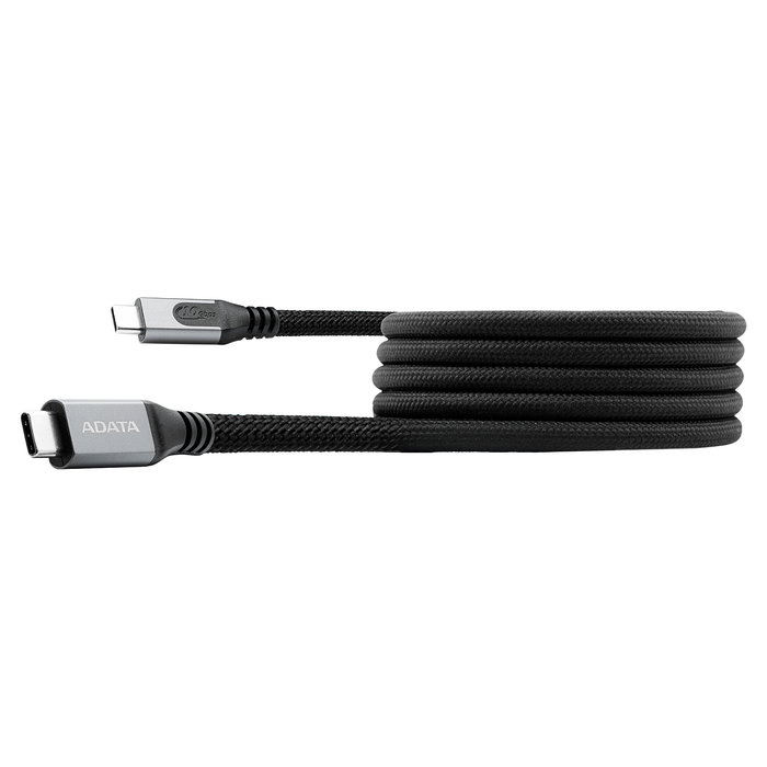 ADATA CACCU3-100W-100AN-BK Cable USB Tipo-C de Carga Magnética Nylon Trenzado 100W USB PD 3.0 10 Gbps Negro 1 m