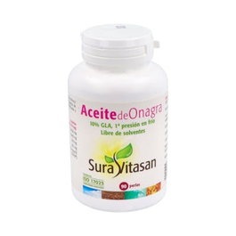 Sura Vitasan Aceite de Onagra 500mg 90 Perlas - 68% Ácido Linoleico, 10% GLA, Orgánico, Enriquecido con Vitamina E, Complemento Alimenticio