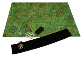 Enhance Kit de campaña de alfombrilla de rejilla DnD verde