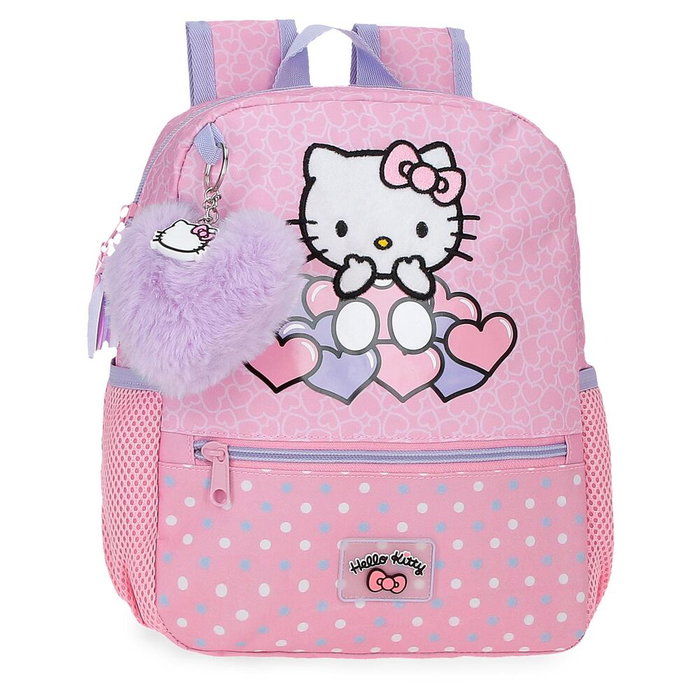 Hello Kitty Mochila Hearts & Dots 28cm, 23x28x10cm, 2 Bolsillos Laterales, Bolsillo para Botellas Hello Kitty Mochila Hearts & Dots 28cm, 23x28x10cm, 2 Bolsillos Laterales, Bolsillo para Botellas