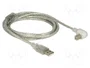 DeLOCK Cable USB 2.0 Tipo-A a Tipo-B Angular 2m Transparente/Plata