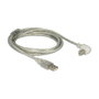 DeLOCK Cable USB 2.0 Tipo-A a Tipo-B Angular 2m Transparente/Plata