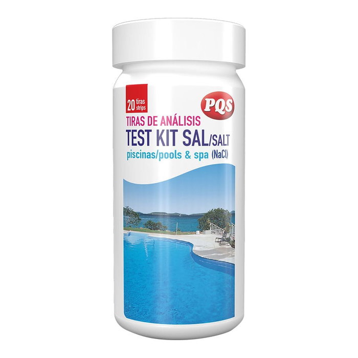 PQS Tiras Reactivas para Análisis de Sal en Piscinas y Spa, bote de 20 unidades PQS Tiras Reactivas para Análisis de Sal en Piscinas y Spa, bote de 20 unidades