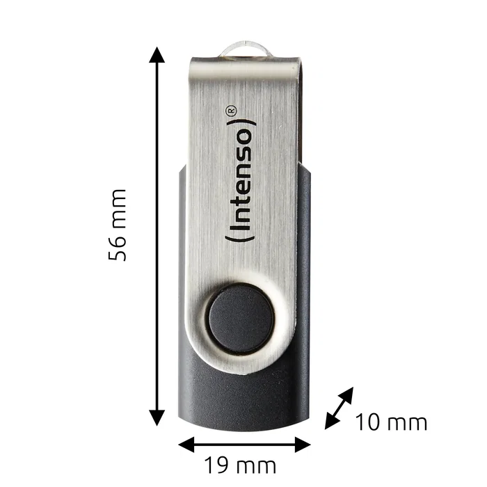 Intenso Office Line Unidad Flash USB 256 GB, USB-A 3.2 Gen 1, Girar, Negro/Plata (Ref: 3543492)