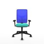 PIQUERAS Y CRESPO Silla de oficina Motilla con mecanismo Sincro, Azul y Turquesa