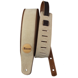 Correa Basso para Guitarra y Bajo Serie Ante Sintético Beige Acolchada