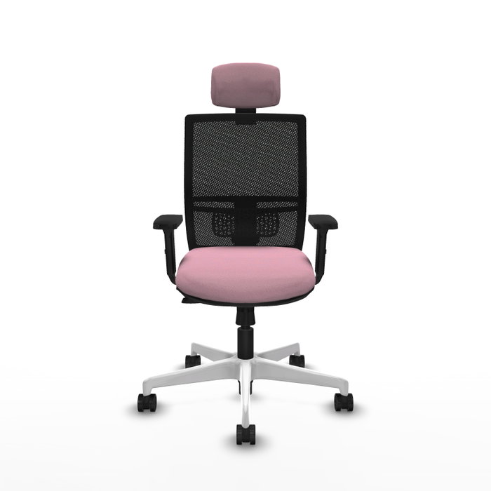 PIQUERAS Y CRESPO Silla de oficina Yunquera con mecanismo Sincro/Traslack Rosa y Negro