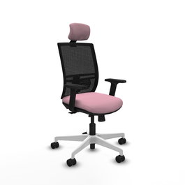 PIQUERAS Y CRESPO Silla de oficina Yunquera con mecanismo Sincro/Traslack Rosa y Negro