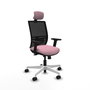 PIQUERAS Y CRESPO Silla de oficina Yunquera con mecanismo Sincro/Traslack Rosa y Negro